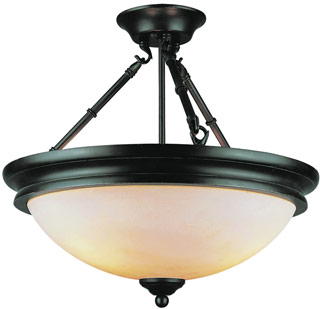 Name:Semi-Flushmount In Rubbed Oil Bronze Finish, Item id:1310_3363 ROB (Medium Image)