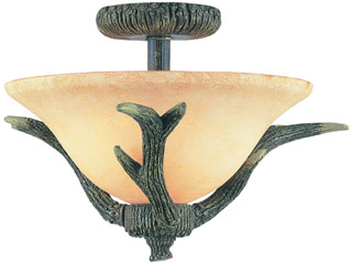 Name:Semi-Flushmount In Replica Deer Antler Finish, Item id:1310_7087 RDA (Medium Image)