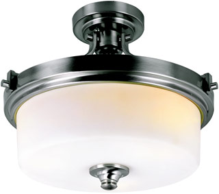 Name:Semi-Flushmount In Brushed Nickel Finish, Item id:1310_7925 BN (Medium Image)
