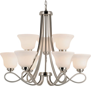 Name:Chandelier In Brushed Nickel Finish, Item id:1310_9559 BN (Medium Image)