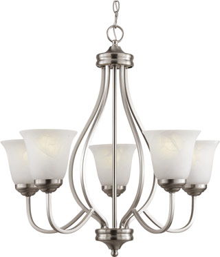 Name:Chandelier In Brushed Nickel Finish, Item id:1310_PL-10005 BN (Medium Image)