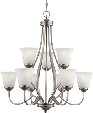 Name:Chandelier In Brushed Nickel Finish, Item id:1310_PL-10009 BN (Medium Image)