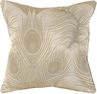 Name:Peacock Feather Throw Pillow Cream, Item id:15_PC1106-P-1818 (Medium Image)