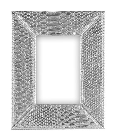 Name:Abria Pu Photo Frame, Silver, Snake Pattern Leatherette, Item id:5910_10017 (Medium Image)