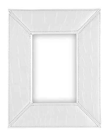 Name:Abria Pu Photo Frame, White, Crocodile Leatherette, Item id:5910_10025 (Medium Image)