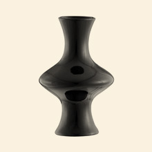 Amanda Ceramic Vase, Shiny Black Thumbnail Image