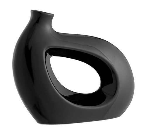 Name:Amy Ceramic Vase,Shiny Black, Item id:5910_10036 (Medium Image)