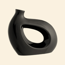 Amy Ceramic Vase,Shiny Black Thumbnail Image