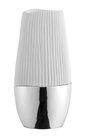 Name:Athena Poly Vase, White And Silver Medium, Item id:5910_10115 (Medium Image)
