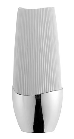 Name:Athena Poly Vase, White And Silver Large, Item id:5910_10116 (Medium Image)