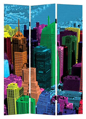 Name:Cityscape Canvas Print Folding Screen, Item id:5910_10140 (Medium Image)