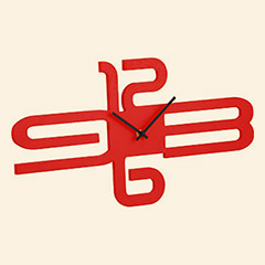 Astaire Wall Clock Red and Black Thumbnail Image