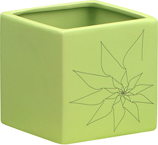Name:Brenda Square Vase M Green, Item id:5910_10179 (Medium Image)