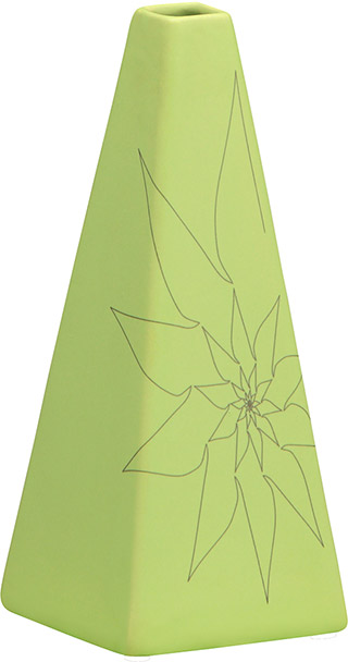 Name:Beatrice Triangular Vase S Green, Item id:5910_10299 (Medium Image)