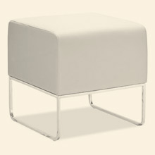 Plush Ottoman White Thumbnail Image