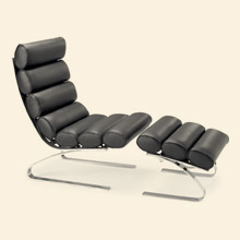 Unico Chaise + Ottoman Black Thumbnail Image