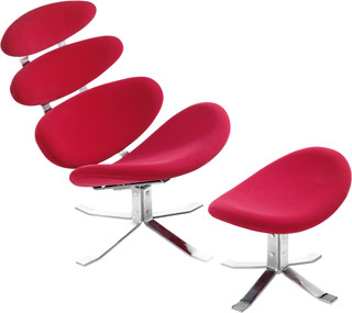 Name:Petal Lounge Chair + Ottoman Red, Item id:5910_500006 (Medium Image)