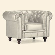 Aristocrat Armchair Silver leatherette Thumbnail Image