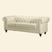 Aristocrat Sofa Silver Leatherette Thumbnail Image