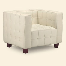 Button Arm Chair White Thumbnail Image