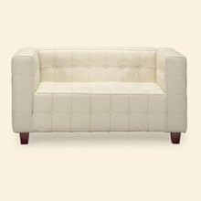 Button Love Seat White Thumbnail Image