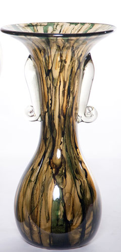 Name:Pine Green Urn with Curled Handles, Item id:6310_M1-A-1016 (Medium Image)