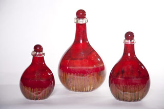 Name:Scarlet Drip Bottles with Tops Set of 3, Item id:6310_M1-A-1034 (Medium Image)