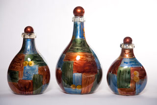 Name:Amerciana Bottles with Tops Set of 3, Item id:6310_M1-A-1062 (Medium Image)