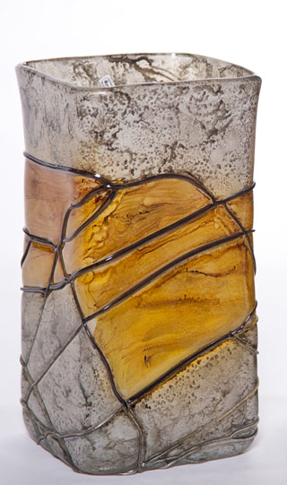 Name:Lemon Twist Small Square Vase, Item id:6310_M1-A-1096 (Medium Image)