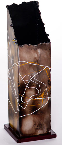 Name:Small Metal Square Slant Vase, Item id:6310_M1-A-1120 (Medium Image)
