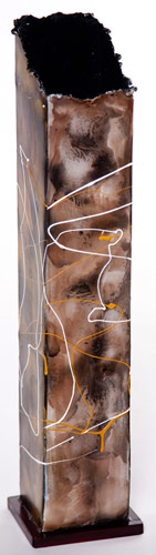 Name:Large Metal Square Slant Vase, Item id:6310_M1-A-1121 (Medium Image)