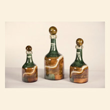 Sage Swirl Bottles with Tops Set of 3 Thumbnail Image