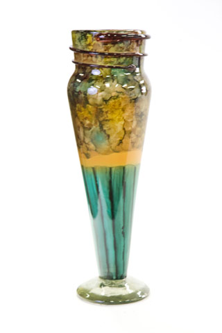 Name:Turquoise Stripe Spiral Vase, Item id:6310_M1-A-1166 (Medium Image)