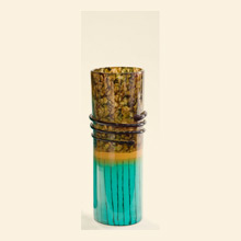 Turquoise Stripe Small Cylinder Thumbnail Image