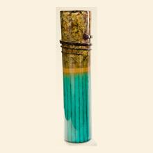 Turquoise Stripe Large Cylinder Thumbnail Image