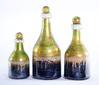 Name:Jade Bottles with Tops Set of 3, Item id:6310_M1-A-1290 (Medium Image)
