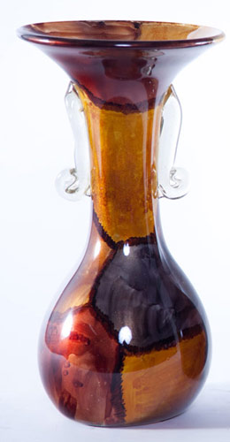 Name:Tortoise Shell Vase with Curled Handles, Item id:6310_M1-A-1305 (Medium Image)