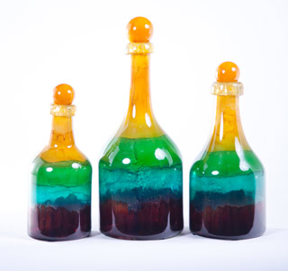Name:Cornflower Bottles with Tops Set of 3, Item id:6310_M1-A-1422 (Medium Image)