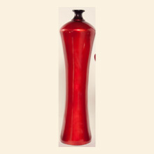 Large Hour Glass Floor Bottle in Metallic Red Thumbnail Image