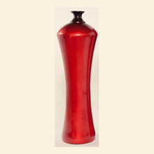 Medium Hour Glass Floor Bottle in Metallic Red Thumbnail Image