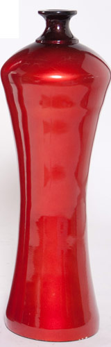 Name:Small Hour Glass Floor Bottle in Metallic Red, Item id:6310_M3-A-051C (Medium Image)