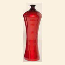Small Hour Glass Floor Bottle in Metallic Red Thumbnail Image