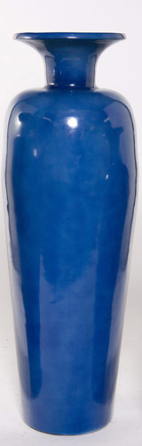Name:Large Crowned Floor Vase in Metallic Cobalt, Item id:6310_M3-A-303A (Medium Image)