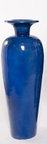 Name:Medium Crowned Floor Vase in Metallic Cobalt, Item id:6310_M3-A-303B (Medium Image)
