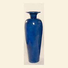 Medium Crowned Floor Vase in Metallic Cobalt Thumbnail Image