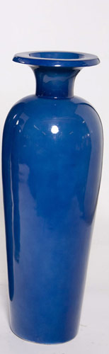 Name:Small Crowned Floor Vase in Metallic Cobalt, Item id:6310_M3-A-303C (Medium Image)