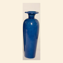 Small Crowned Floor Vase in Metallic Cobalt Thumbnail Image