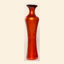 Medium Elegant Floor Vase in Metallic Orange Thumbnail Image