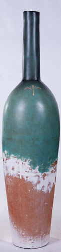 Name:Large Long Neck Bottle in Antique Aqua, Item id:6310_M3-A-551A (Medium Image)