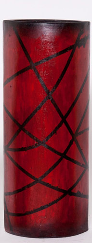 Name:Large Narrow Oval Floor Vase in Geometric Red, Item id:6310_M4-A-741A (Medium Image)